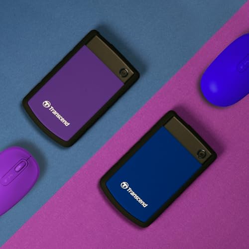 Transcend Disque dur externe StoreJet 25M3P 2TB USB Type-C ultra-rapide à vitesses élevées, léger et compact avec sauveg